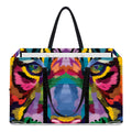 Colorful Tiger Portrait Print Utility Tote Bag