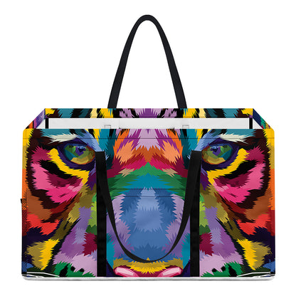Colorful Tiger Portrait Print Utility Tote Bag