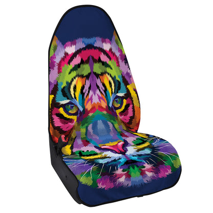 Colorful Tiger Portrait Print Waterproof Car Seat Cover