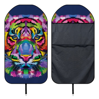 Colorful Tiger Portrait Print Waterproof Car Seat Cover