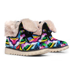 Colorful Tiger Portrait Print Winter Boots