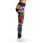 Colorful Tiger Portrait Print Women's Leggings