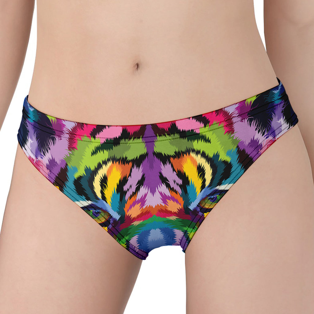 Colorful Tiger Portrait Print Women's Panties