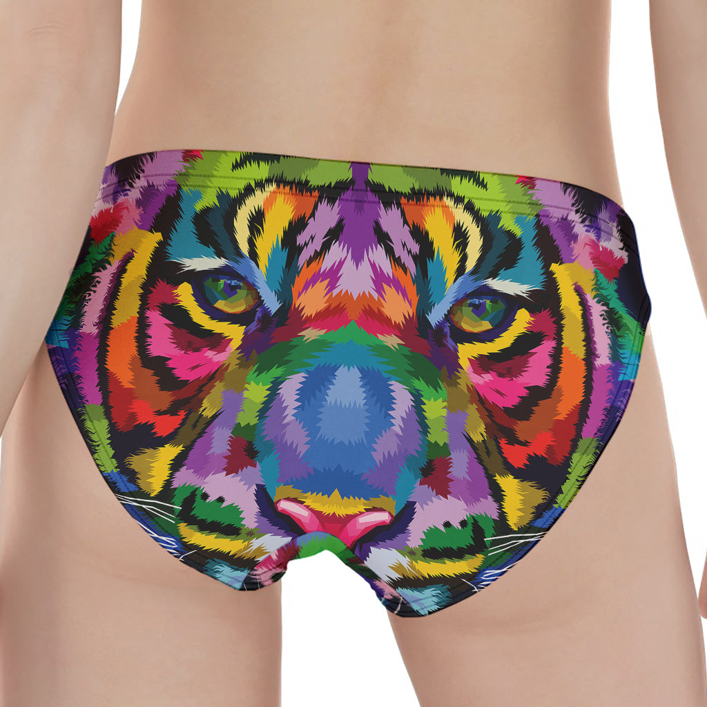 Colorful Tiger Portrait Print Women's Panties