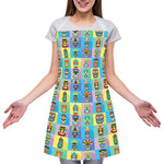 Colorful Tiki Pattern Print Adjustable Apron