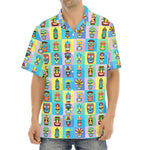 Colorful Tiki Pattern Print Aloha Shirt