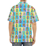 Colorful Tiki Pattern Print Aloha Shirt