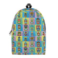 Colorful Tiki Pattern Print School Backpack