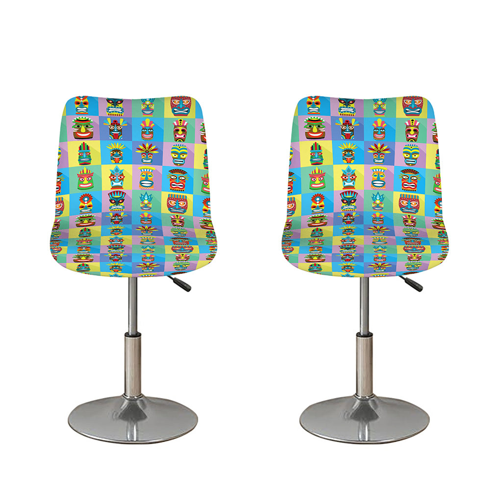 Colorful Tiki Pattern Print Bar Stool Covers