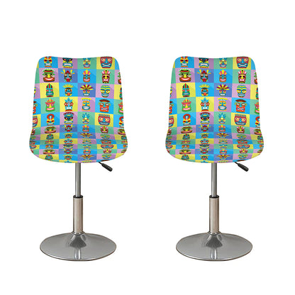 Colorful Tiki Pattern Print Bar Stool Covers