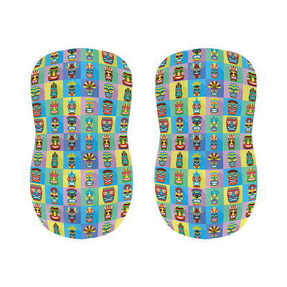 Colorful Tiki Pattern Print Bar Stool Covers