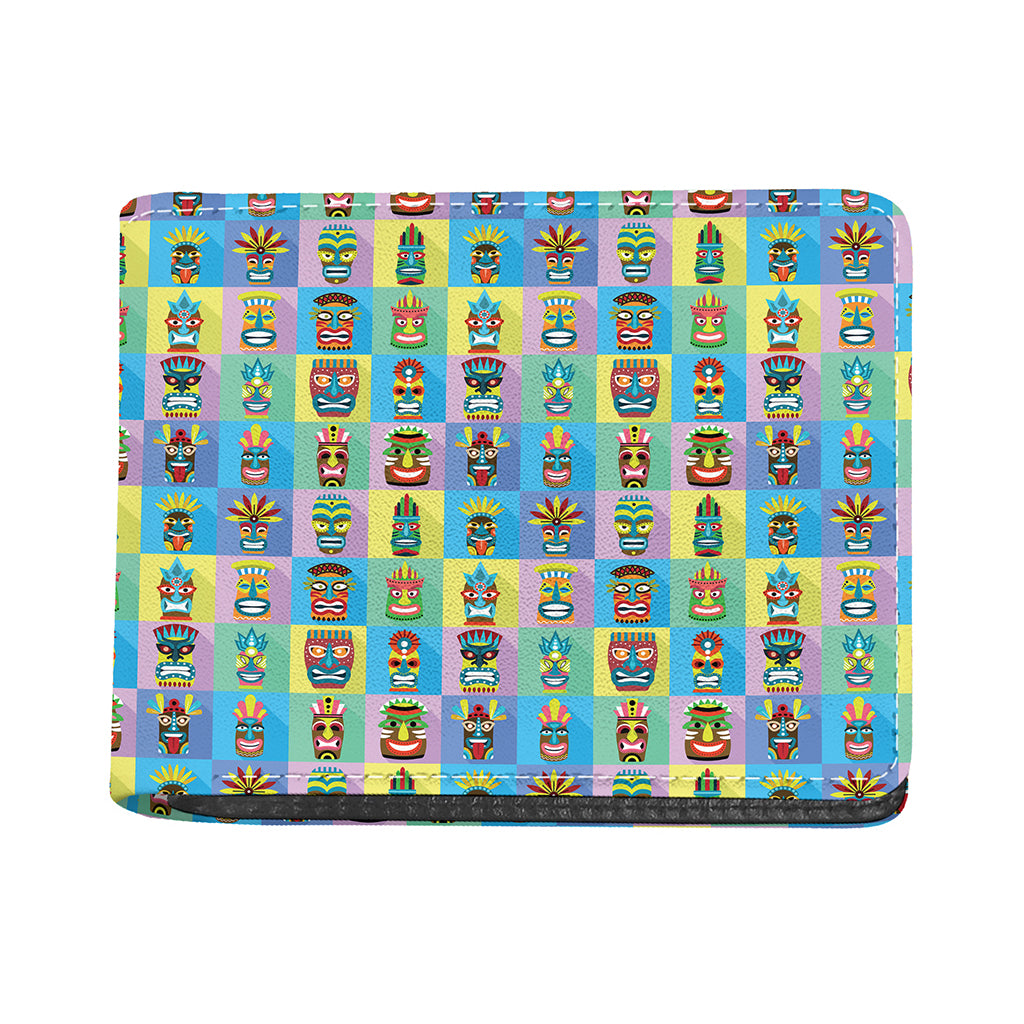 Colorful Tiki Pattern Print Bifold Wallet
