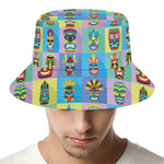 Colorful Tiki Pattern Print Bucket Hat