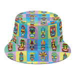 Colorful Tiki Pattern Print Bucket Hat