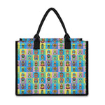 Colorful Tiki Pattern Print Canvas Tote Bag