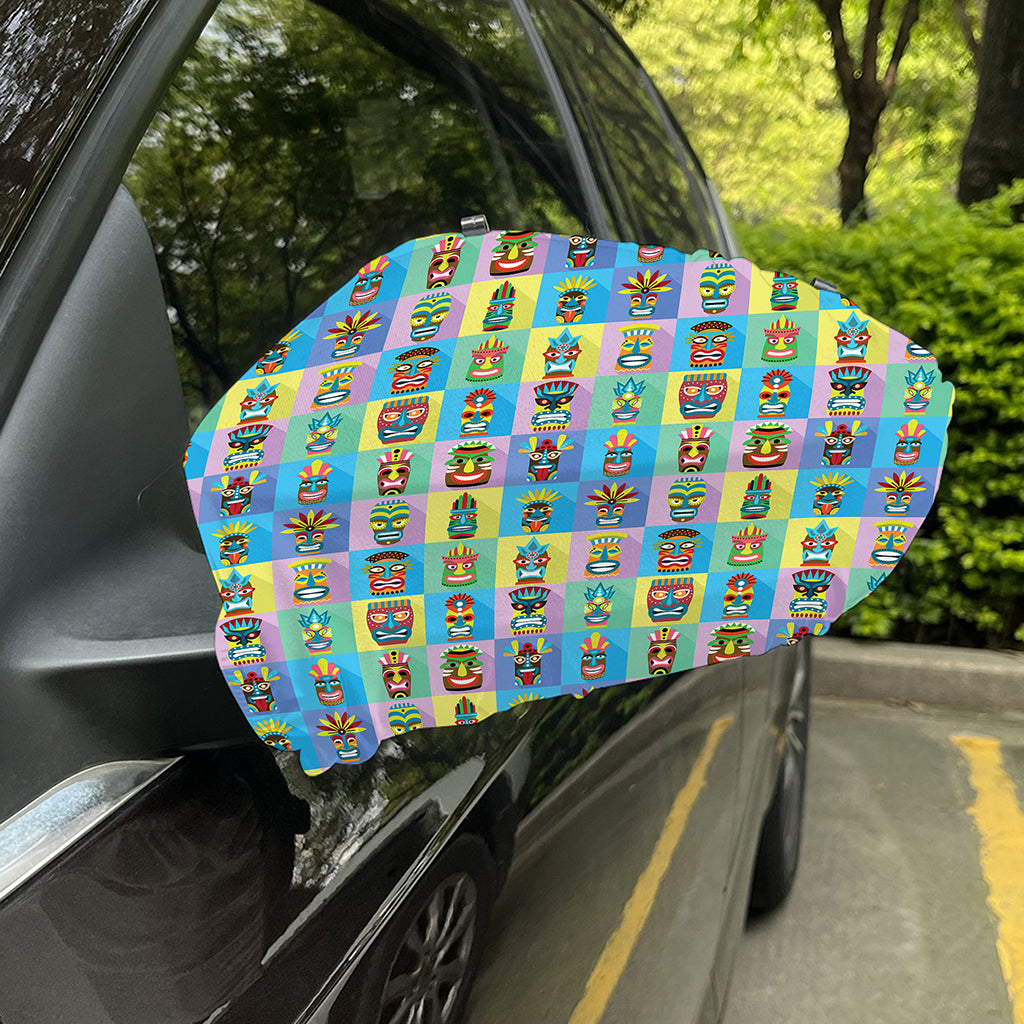 Colorful Tiki Pattern Print Car Side Mirror Covers