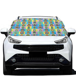 Colorful Tiki Pattern Print Car Windshield Snow Cover