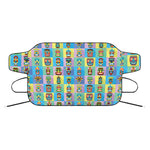 Colorful Tiki Pattern Print Car Windshield Snow Cover