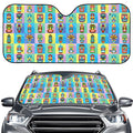 Colorful Tiki Pattern Print Car Windshield Sun Shade