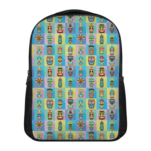 Colorful Tiki Pattern Print Casual Backpack