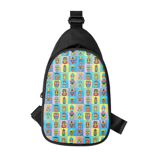 Colorful Tiki Pattern Print Chest Bag