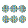 Colorful Tiki Pattern Print Coaster Set