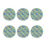 Colorful Tiki Pattern Print Coaster Set