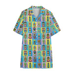 Colorful Tiki Pattern Print Cotton Hawaiian Shirt