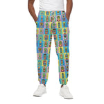 Colorful Tiki Pattern Print Cotton Pants