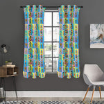 Colorful Tiki Pattern Print Curtain