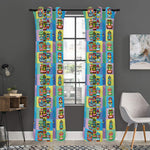 Colorful Tiki Pattern Print Curtain