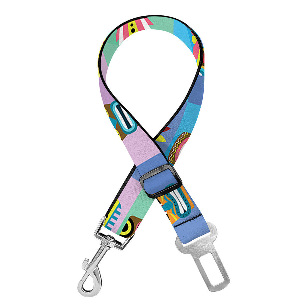 Colorful Tiki Pattern Print Dog Seat Belt