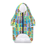 Colorful Tiki Pattern Print Dog Zip Up Hoodie