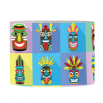 Colorful Tiki Pattern Print Drum Lamp Shade