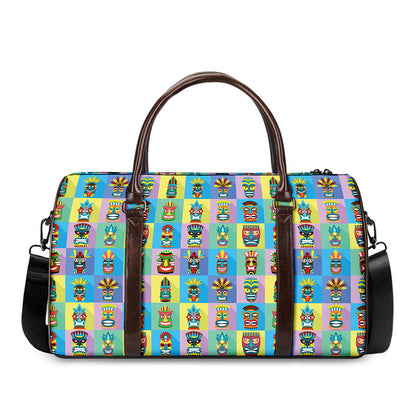 Colorful Tiki Pattern Print Duffle Bag