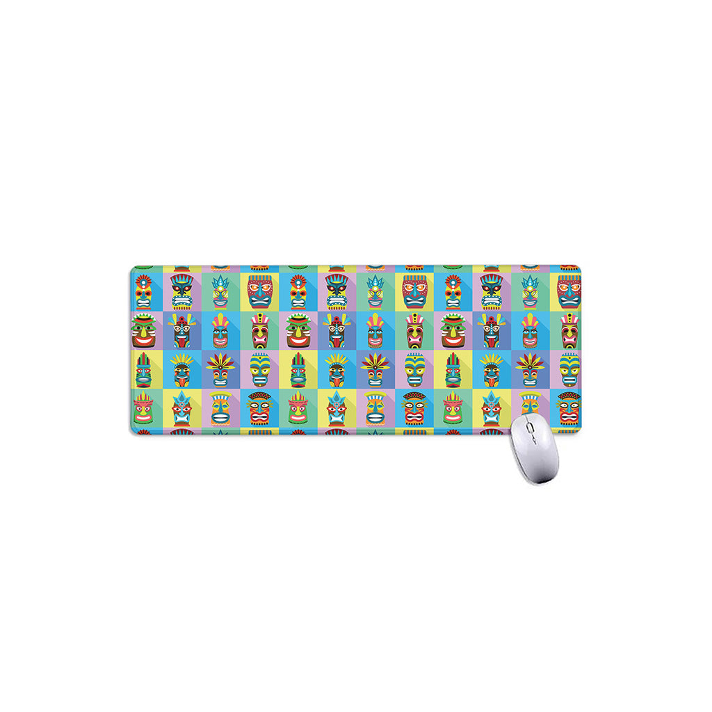 Colorful Tiki Pattern Print Extended Mouse Pad