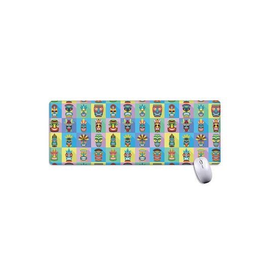 Colorful Tiki Pattern Print Extended Mouse Pad