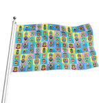 Colorful Tiki Pattern Print Flag