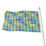 Colorful Tiki Pattern Print Flag