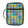 Colorful Tiki Pattern Print Front Pocket Bible Bag
