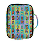 Colorful Tiki Pattern Print Front Pocket Bible Bag