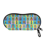 Colorful Tiki Pattern Print Glasses Case