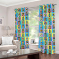 Colorful Tiki Pattern Print Grommet Curtains