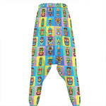 Colorful Tiki Pattern Print Hammer Pants