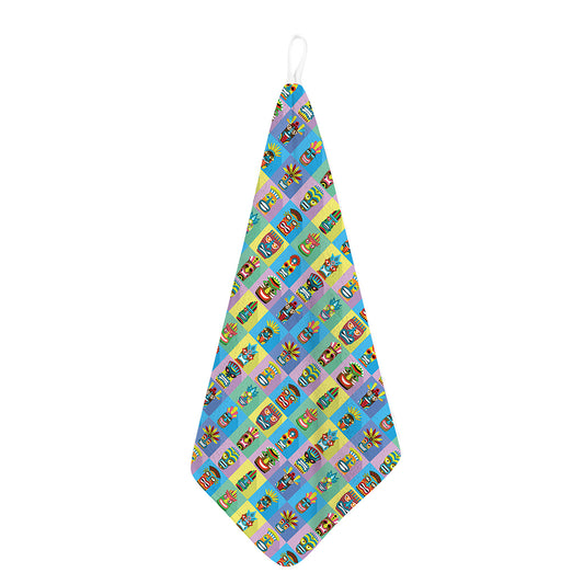 Colorful Tiki Pattern Print Hand Towel