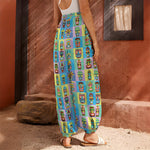 Colorful Tiki Pattern Print Harem Pants