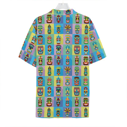 Colorful Tiki Pattern Print Hawaiian Shirt