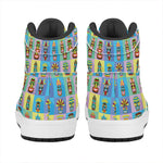 Colorful Tiki Pattern Print High Top Leather Sneakers