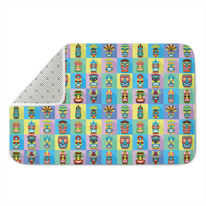 Colorful Tiki Pattern Print Indoor Door Mat