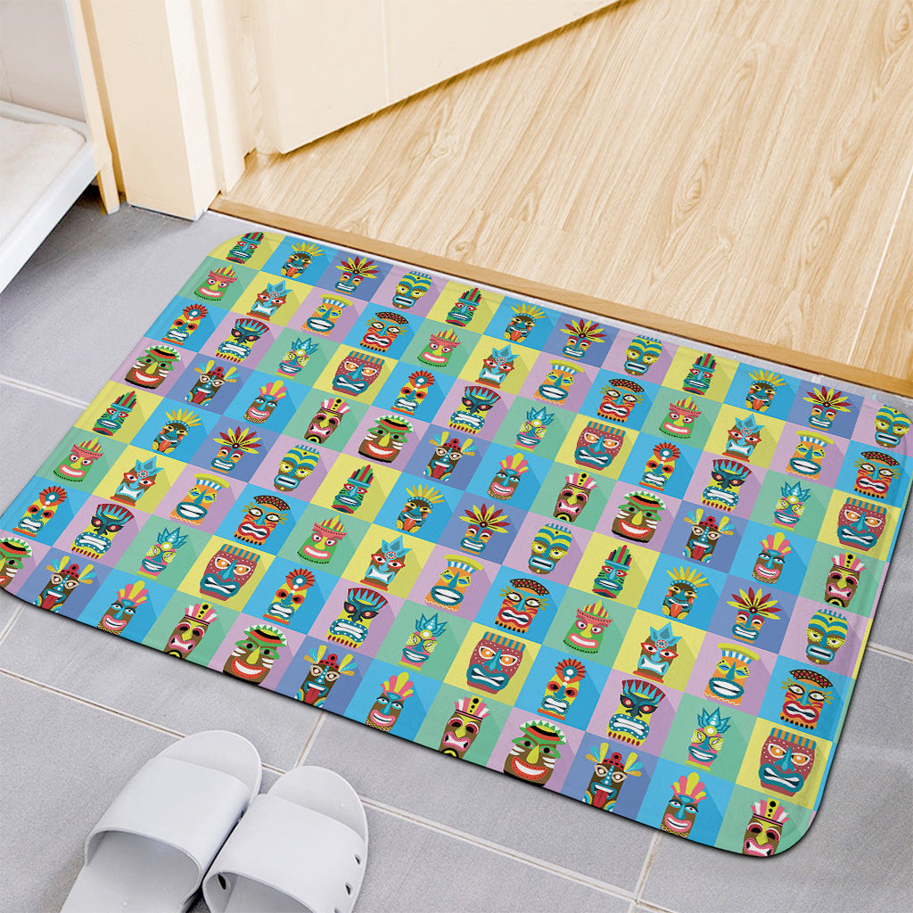 Colorful Tiki Pattern Print Indoor Door Mat